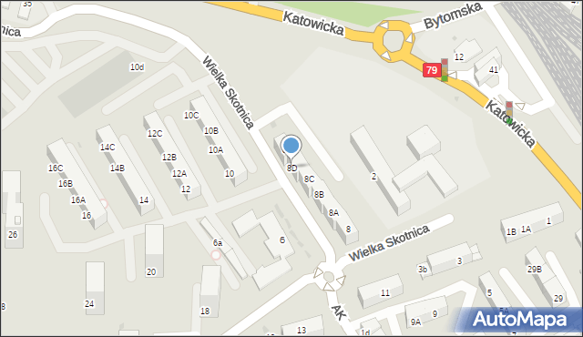 Mysłowice, Wielka Skotnica, 8D, mapa Mysłowice