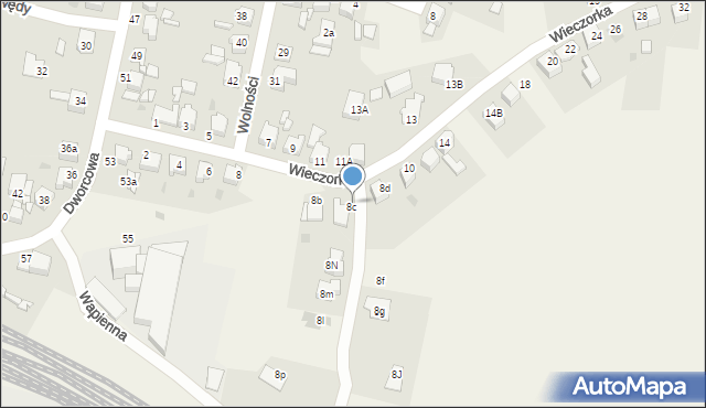 Nakło Śląskie, Wieczorka, 8c, mapa Nakło Śląskie