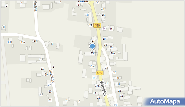 Narok, Wiejska, 25, mapa Narok