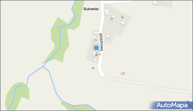 Nawojowa, Widokowa, 58, mapa Nawojowa