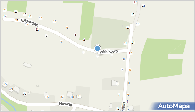 Nawojowa Góra, Widokowa, 3, mapa Nawojowa Góra