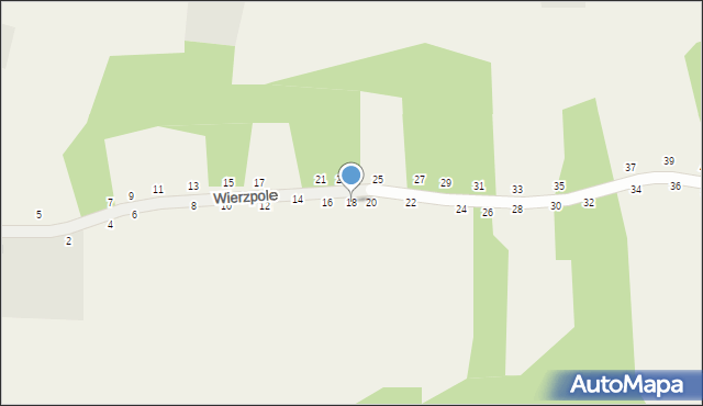 Nawojowa Góra, Wierzpole, 18, mapa Nawojowa Góra