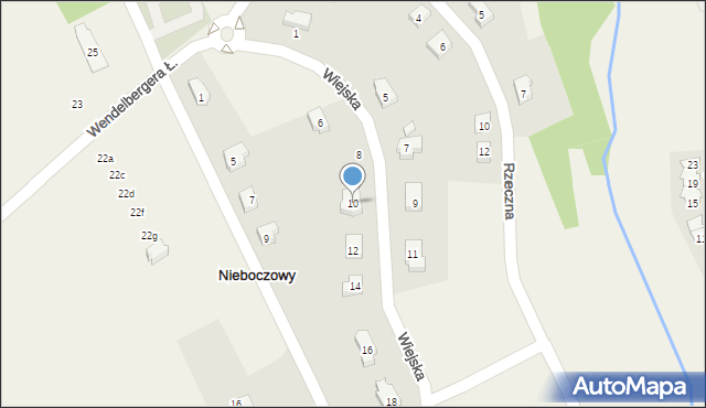 Nieboczowy, Wiejska, 10, mapa Nieboczowy