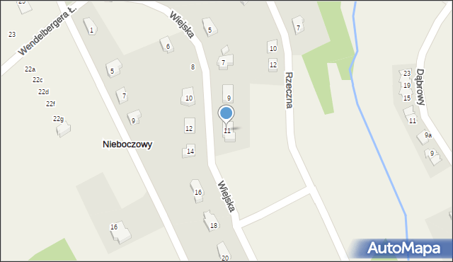 Nieboczowy, Wiejska, 11, mapa Nieboczowy