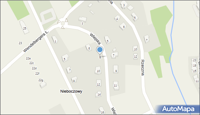 Nieboczowy, Wiejska, 8, mapa Nieboczowy