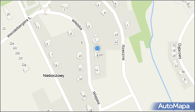 Nieboczowy, Wiejska, 9, mapa Nieboczowy