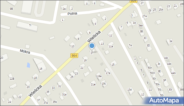 Niepołomice, Wielicka, 17, mapa Niepołomice