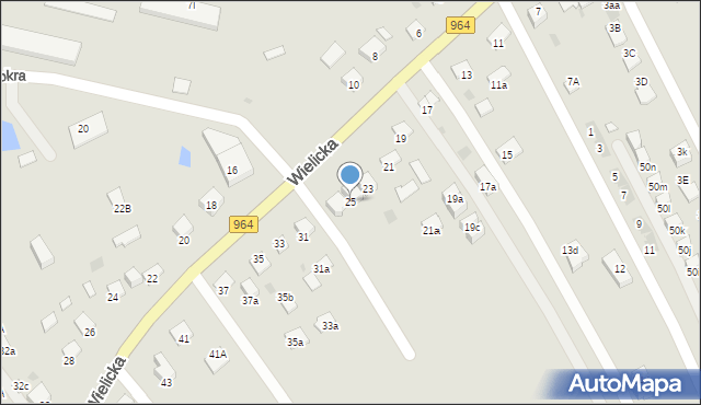 Niepołomice, Wielicka, 25, mapa Niepołomice