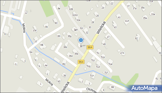 Niepołomice, Wielicka, 36, mapa Niepołomice