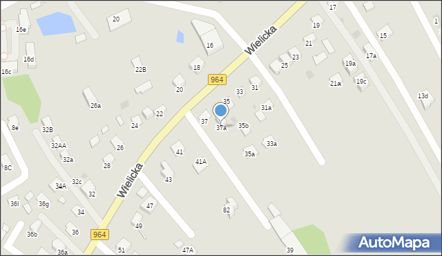 Niepołomice, Wielicka, 37a, mapa Niepołomice