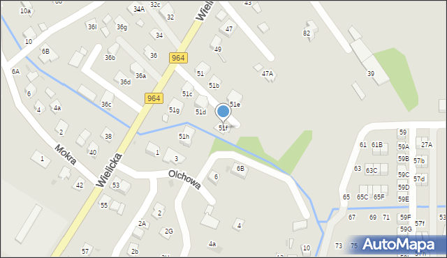 Niepołomice, Wielicka, 51f, mapa Niepołomice