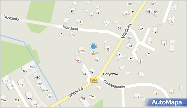 Niepołomice, Wielicka, 60A, mapa Niepołomice