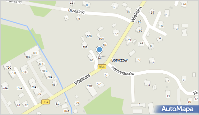 Niepołomice, Wielicka, 62, mapa Niepołomice