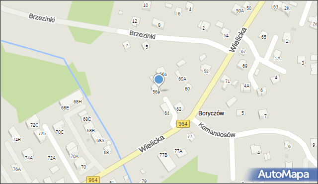 Niepołomice, Wielicka, 64A, mapa Niepołomice