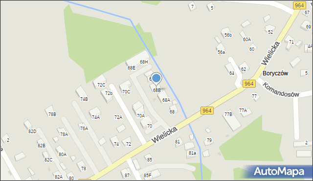 Niepołomice, Wielicka, 68B, mapa Niepołomice