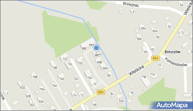 Niepołomice, Wielicka, 68C, mapa Niepołomice