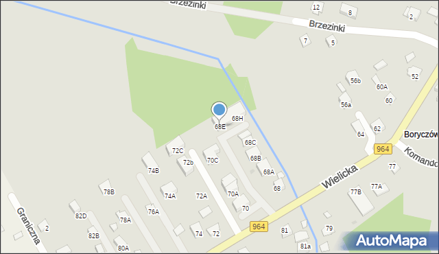 Niepołomice, Wielicka, 68E, mapa Niepołomice