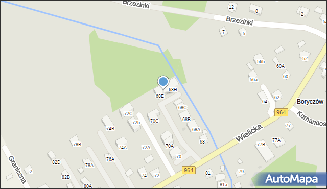 Niepołomice, Wielicka, 68F, mapa Niepołomice