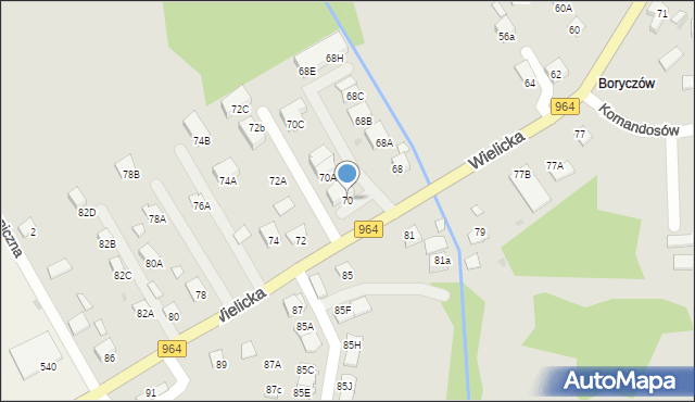 Niepołomice, Wielicka, 70, mapa Niepołomice