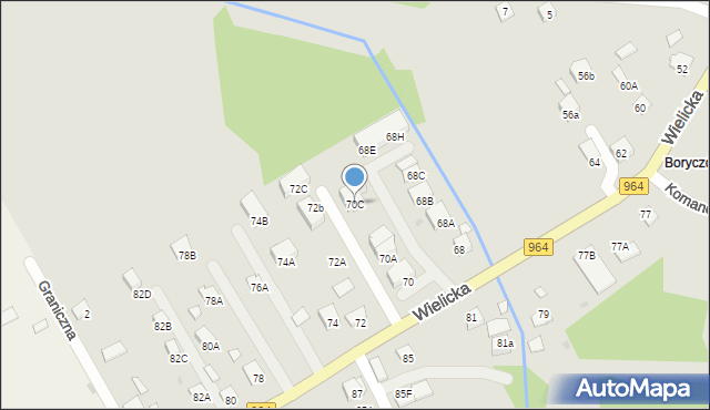 Niepołomice, Wielicka, 70C, mapa Niepołomice