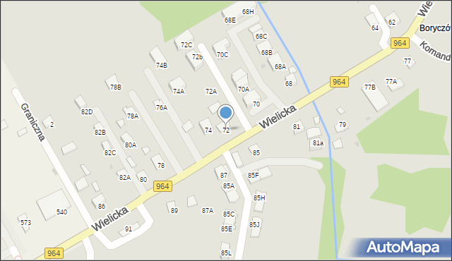 Niepołomice, Wielicka, 72, mapa Niepołomice