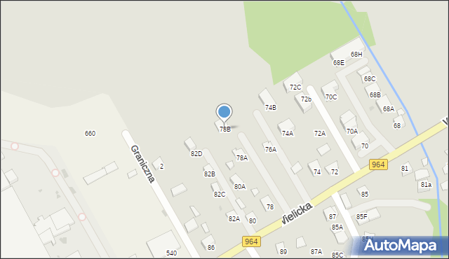 Niepołomice, Wielicka, 78B, mapa Niepołomice