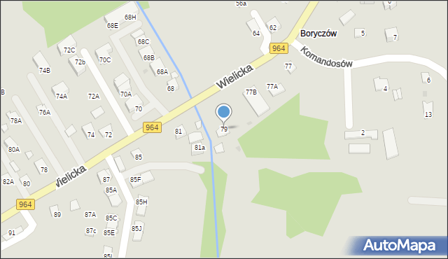 Niepołomice, Wielicka, 79, mapa Niepołomice