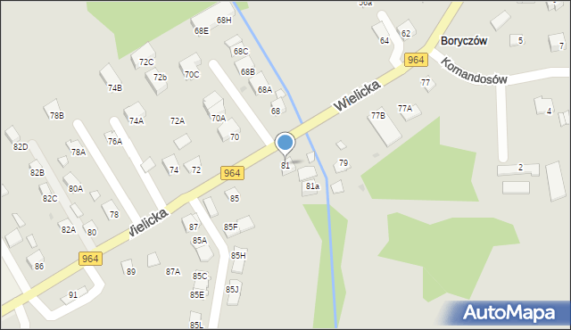 Niepołomice, Wielicka, 81, mapa Niepołomice