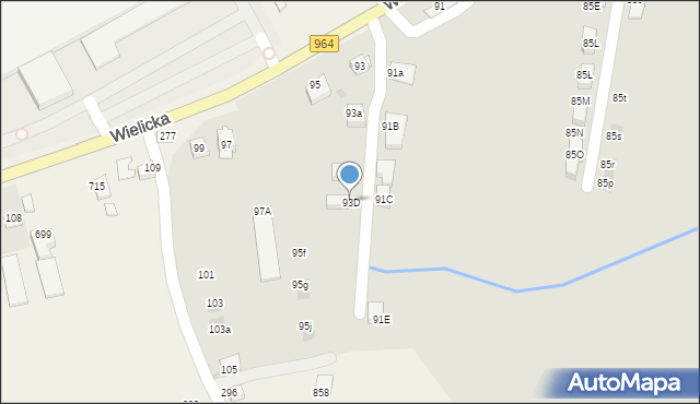 Niepołomice, Wielicka, 93D, mapa Niepołomice