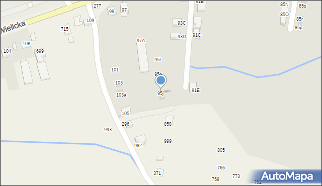 Niepołomice, Wielicka, 95j, mapa Niepołomice