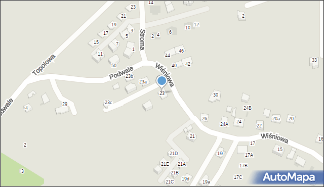 Niepołomice, Wiśniowa, 23, mapa Niepołomice