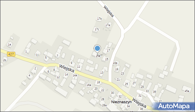 Nieznaszyn, Wiejska, 15a, mapa Nieznaszyn