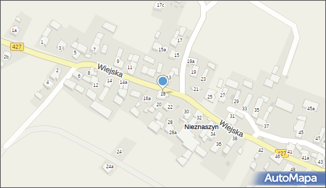 Nieznaszyn, Wiejska, 18, mapa Nieznaszyn