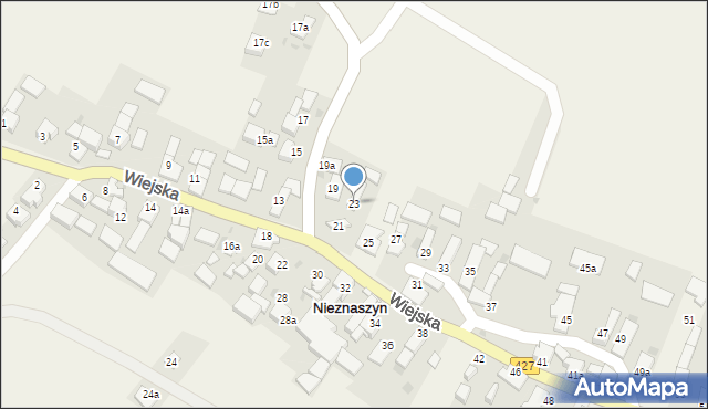 Nieznaszyn, Wiejska, 23, mapa Nieznaszyn