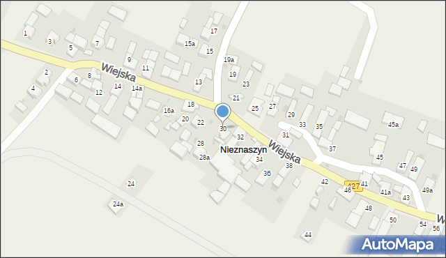 Nieznaszyn, Wiejska, 30, mapa Nieznaszyn