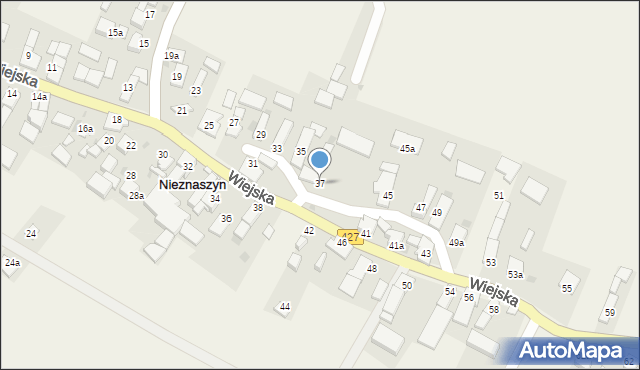 Nieznaszyn, Wiejska, 37, mapa Nieznaszyn