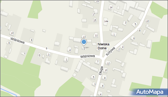 Niwiska Dolne, Wiśniowa, 2, mapa Niwiska Dolne