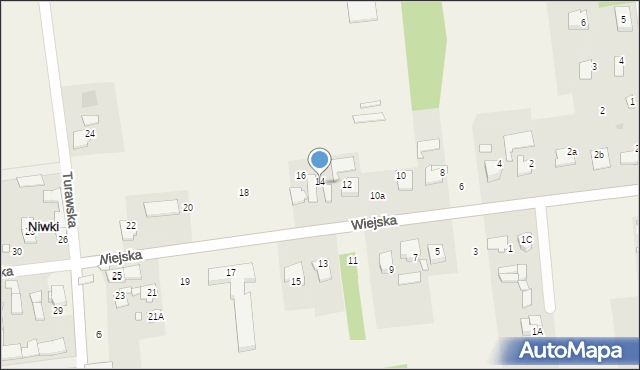 Niwki, Wiejska, 14, mapa Niwki