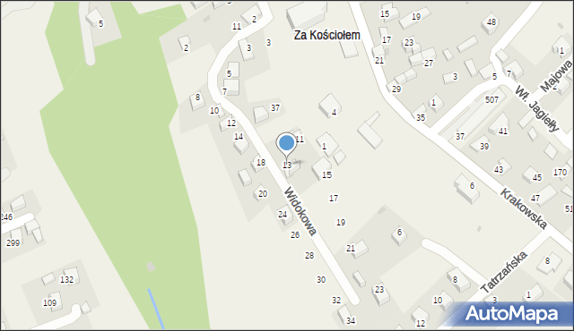 Nowa Góra, Widokowa, 13, mapa Nowa Góra