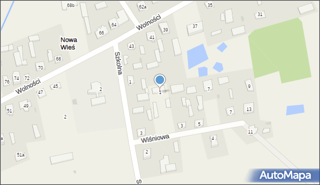 Nowa Wieś, Wiśniowa, 1, mapa Nowa Wieś