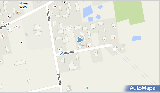 Nowa Wieś, Wiśniowa, 3, mapa Nowa Wieś