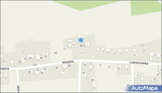 Nowa Wieś Tworoska, Wiejska, 75, mapa Nowa Wieś Tworoska