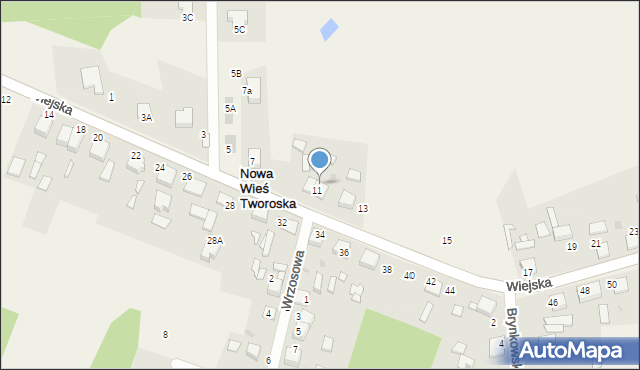 Nowa Wieś Tworoska, Wiejska, 9, mapa Nowa Wieś Tworoska