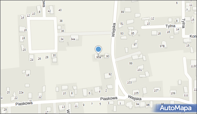 Nowa Wieś Tworoska, Wiejska, 90a, mapa Nowa Wieś Tworoska