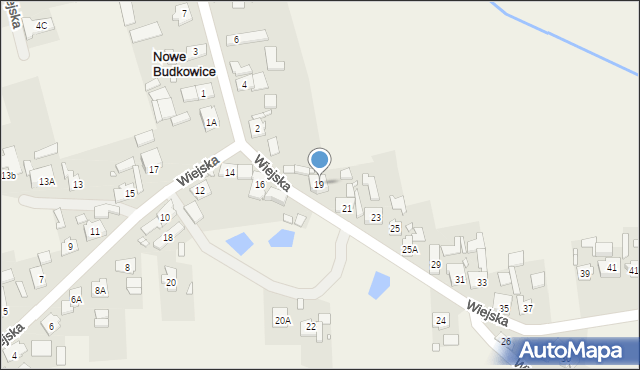 Nowe Budkowice, Wiejska, 19, mapa Nowe Budkowice