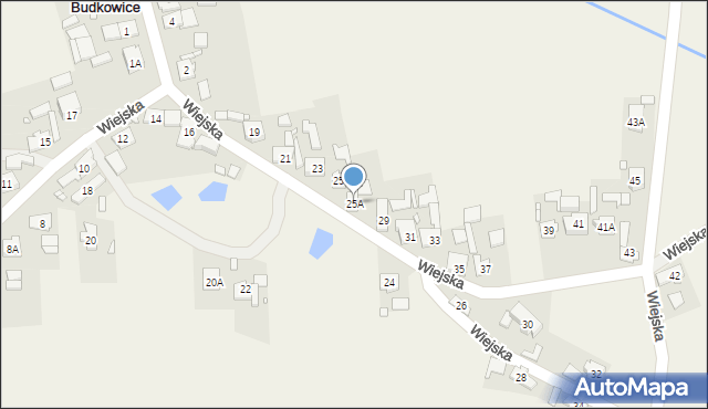 Nowe Budkowice, Wiejska, 25A, mapa Nowe Budkowice