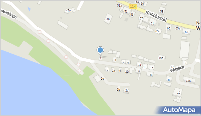 Nowe Warpno, Wiejska, 1, mapa Nowe Warpno