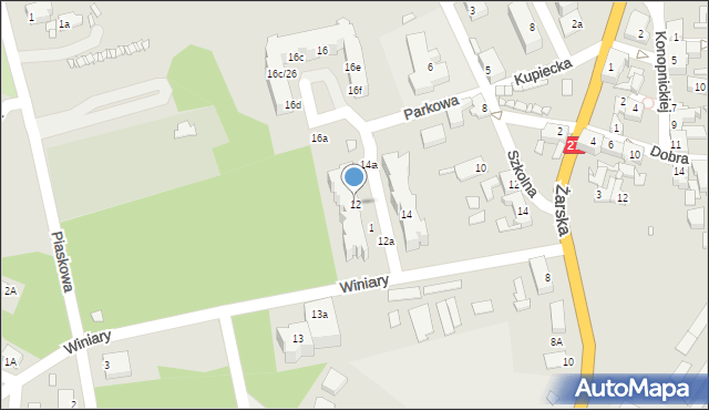 Nowogród Bobrzański, Winiary, 12, mapa Nowogród Bobrzański