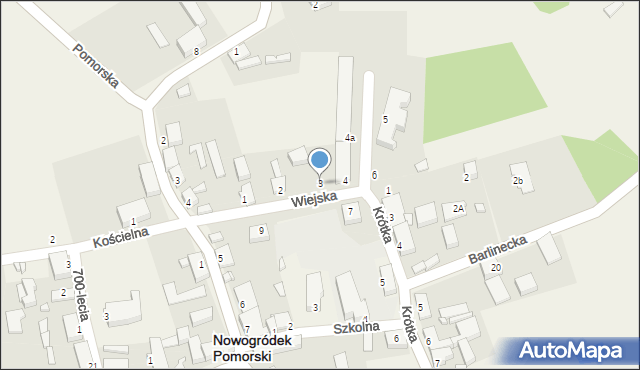 Nowogródek Pomorski, Wiejska, 3, mapa Nowogródek Pomorski