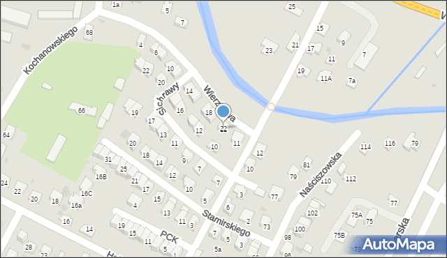 Nowy Sącz, Wierzbowa, 22, mapa Nowego Sącza